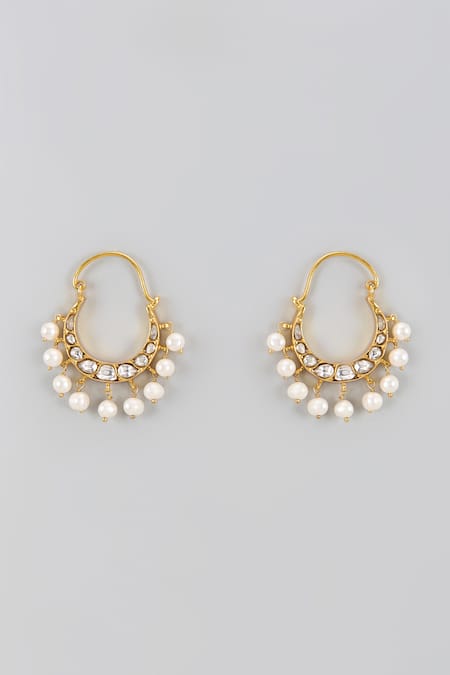 Karisa Designs Kundan Stone Embellished Chandbalis 