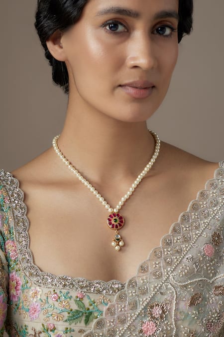 Karisa Designs Kundan Studded Pendant Necklace 