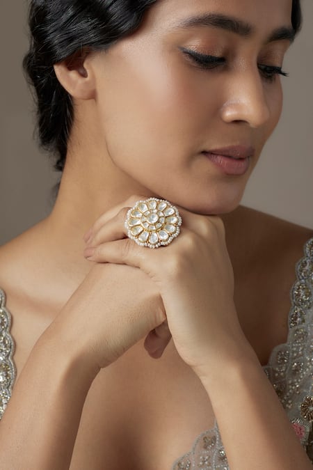 Karisa Designs Pearl Embellished Ring 