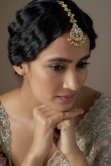 Karisa Designs Kundan Pearl Embellished Maangtikka 