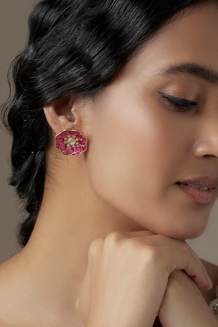 Karisa Designs Stone Studded Earrings 