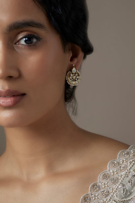 Karisa Designs Pearl Embellished Chandbalis 