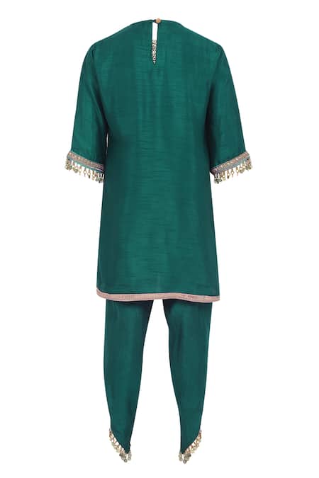 Minime Organics Lace Embellished Kurta With Dhoti Pant 