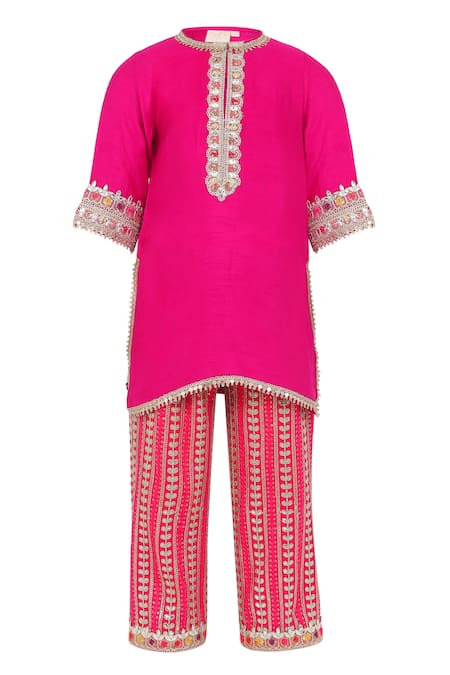 MINIME ORGANICS Lace Embellished Kurta With Pant 