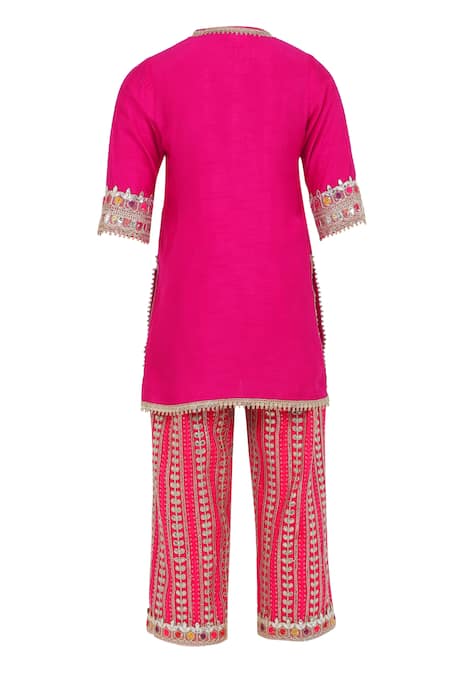 Minime Organics Lace Embellished Kurta With Pant 