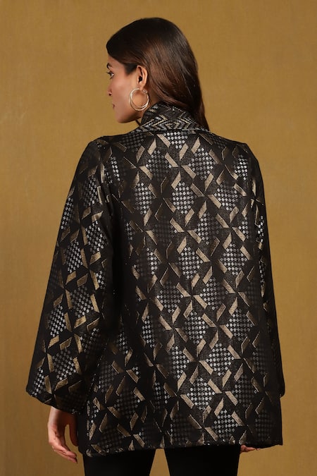 Ritu Kumar Geometric Brocade Pattern Shrug 