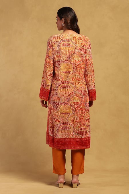 Ritu Kumar Aboriginal Paisley Print Kurta Pant Set 