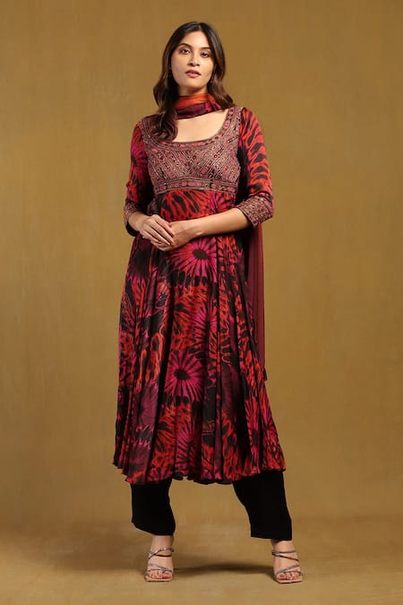 Ritu Kumar Hriday Floral Gloom Print Kurta Pant Set 