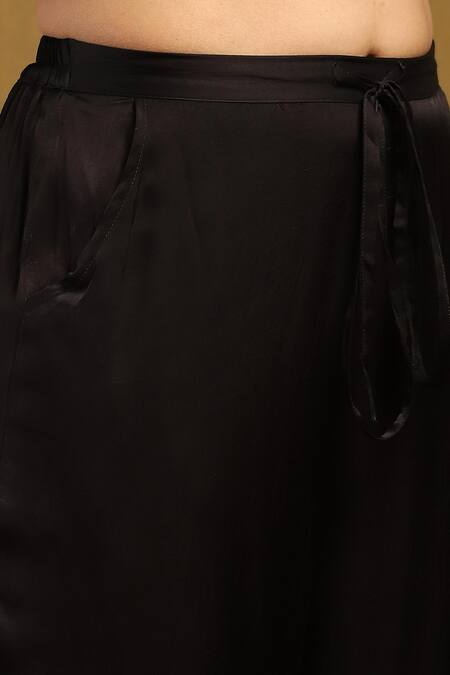 Shop Ritu Kumar Red Satin, Viscose Embroidery Round Hriday Floral Gloom Print Kurta Pant Set Online at Aza Fashions Shop_Ritu Kumar_Red Satin, Viscose Embroidery Round Hriday Floral Gloom Print Kurta Pant Set _Online_at_Aza_Fashions