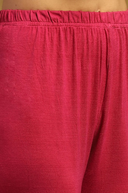 Ritu Kumar Pink Viscose, Chiffon, Lycra Embroidery Niagra Abstract Print Layered Kurta Set at Aza Fashions Ritu Kumar_Pink Viscose, Chiffon, Lycra Embroidery Niagra Abstract Print Layered Kurta Set _at_Aza_Fashions