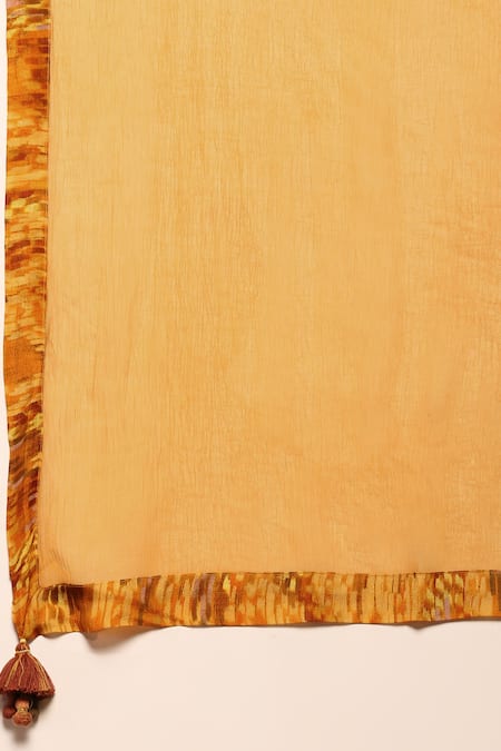 Buy Ritu Kumar Yellow Viscose, Chiffon, Lycra Niagra Abstract Mosaic Print Layered Kurta Set Buy_Ritu Kumar_Yellow Viscose, Chiffon, Lycra Niagra Abstract Mosaic Print Layered Kurta Set