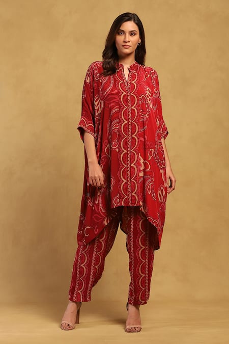 Ritu Kumar Fatema Floral Print C Cut Tunic With Pant 