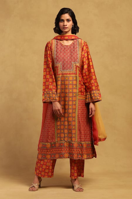 Ritu Kumar Phulkari Print Kurta Set 