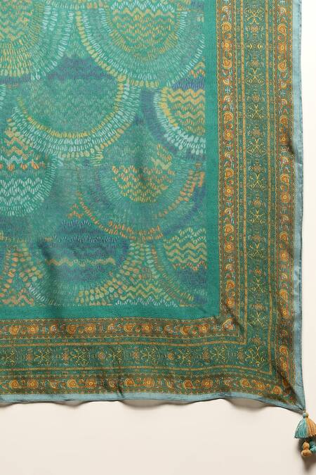 Buy Ritu Kumar Blue Viscose, Chiffon, Polyester, Lycra Sequins, Zari Embroidered Kurta Set Buy_Ritu Kumar_Blue Viscose, Chiffon, Polyester, Lycra Sequins, Zari Embroidered Kurta Set