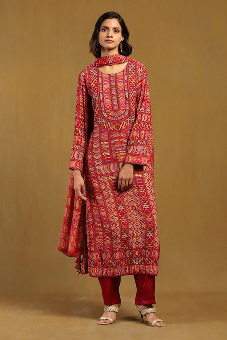 Ritu Kumar Peru Geometric Print Kurta Pant Set 