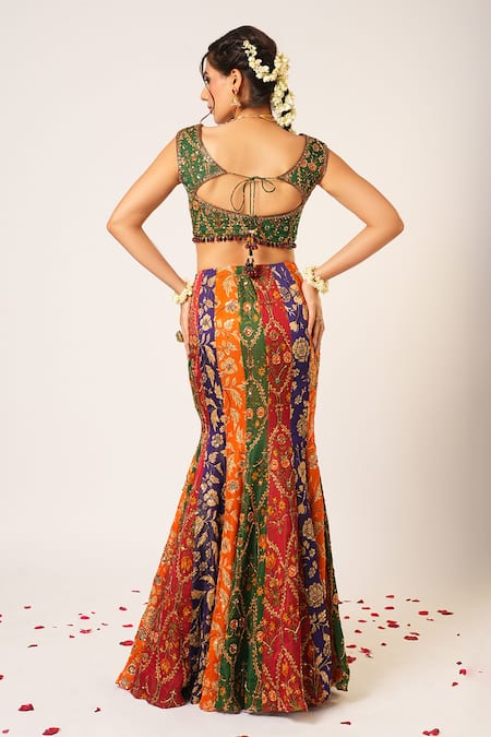 Aayushi Maniar Amrapali Floral Embroidered Kalidar Lehenga Set 