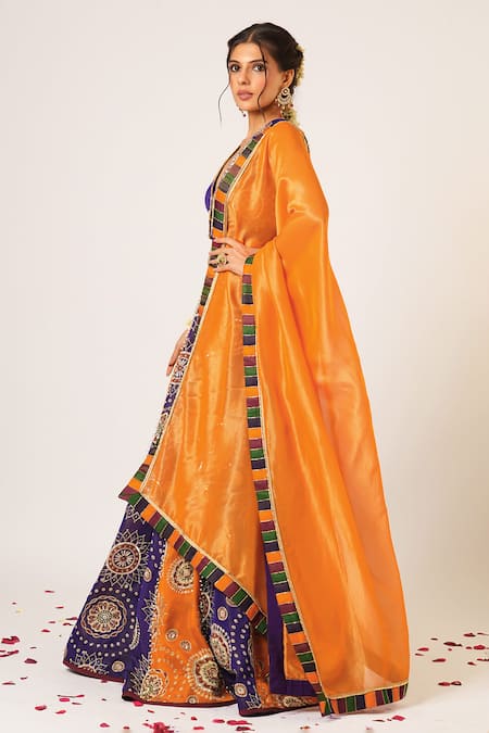 Buy Aayushi Maniar Blue Tissue, Organza Sequins, Pearls, Golakari Embroidered Kalidar Lehenga Set Online at Aza Fashions Buy_Aayushi Maniar_Blue Tissue, Organza Sequins, Pearls, Golakari Embroidered Kalidar Lehenga Set _Online_at_Aza_Fashions