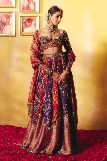 Aayushi Maniar Indrani Floral Embroidered Kalidar Lehenga Set 