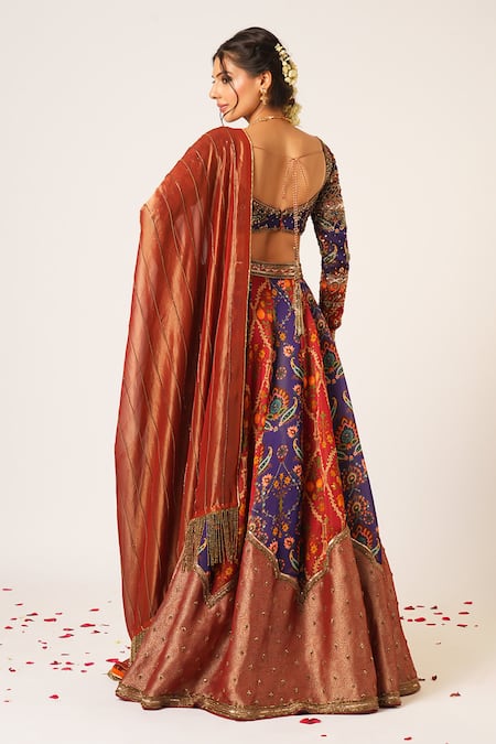 Aayushi Maniar Indrani Floral Embroidered Kalidar Lehenga Set 