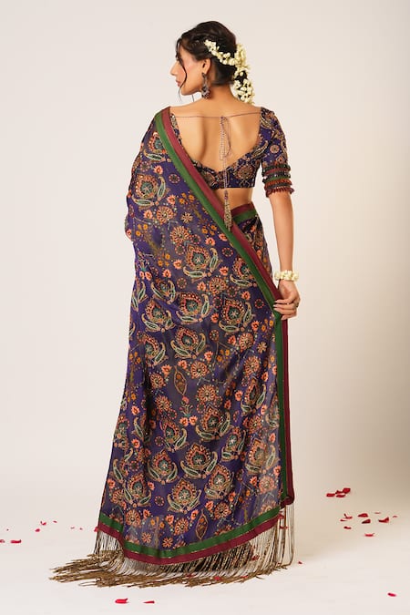 Aayushi Maniar Indumati Floral Embroidered Saree With Blouse 