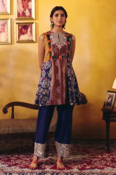 Aayushi Maniar Mayuri Patchwork Embroidered Kurta & Pant Set 