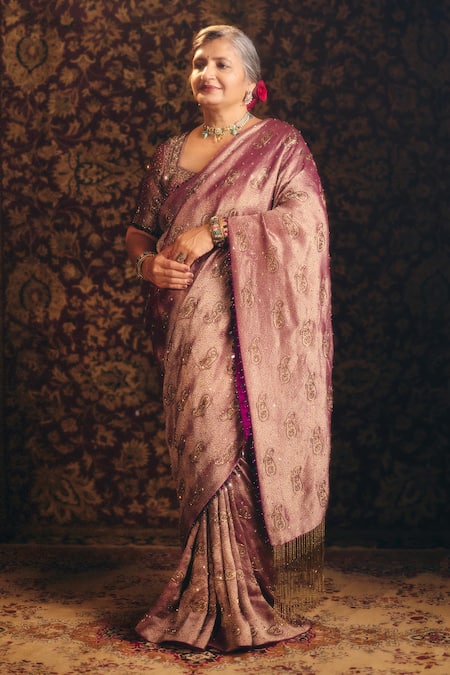 Aayushi Maniar Padmini Banarasi Embroidered Saree With Blouse 