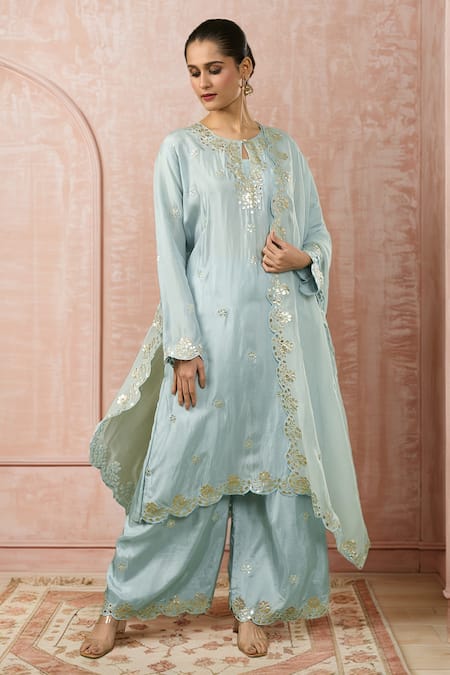 Samyukta Singhania Gota Embellished Floral Kurta Palazzo Set 