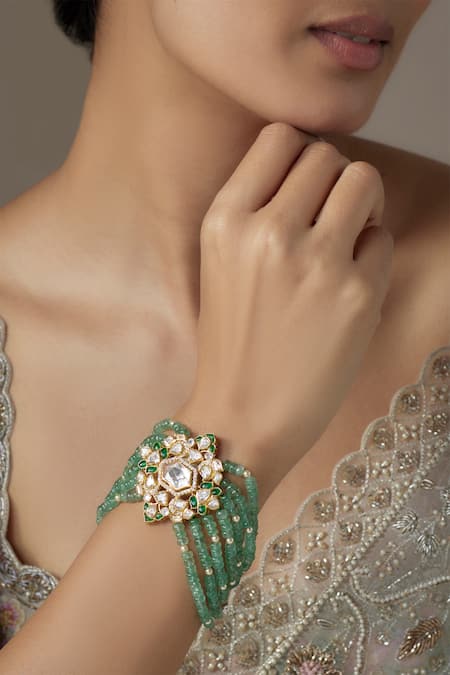 Karisa Designs Flora Moissanite Polki Embellished Bracelet 