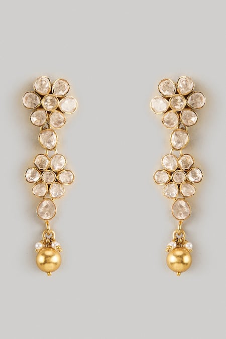 Karisa Designs Bloom Vine Moissanite Polki Danglers 