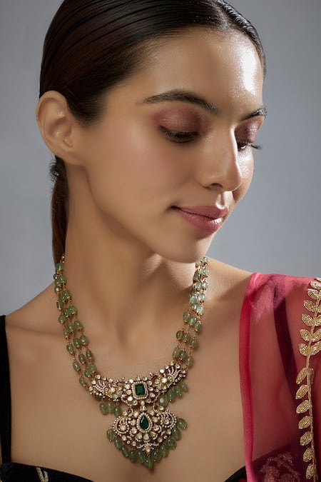 Karisa Designs Mughal Bagh Moissanite Polki Embellished Necklace 