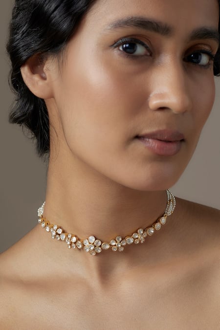 Karisa Designs Moissanite Polki Embellished Choker 