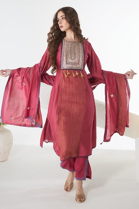 Sunita Nagi Embroidered A-Line Kurta Set 