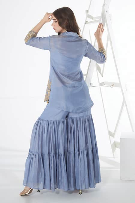 Sunita Nagi Floral Veli Embroidered Kurta Sharara Set 