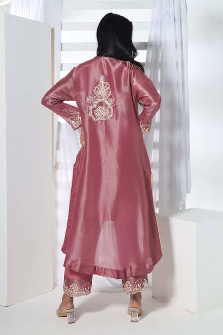 Sunita Nagi Floral Embroidered Jacket With Kurta Set 