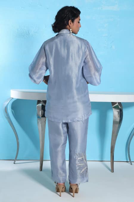 Sunita Nagi Floral Embroidered Shirt With Pant 