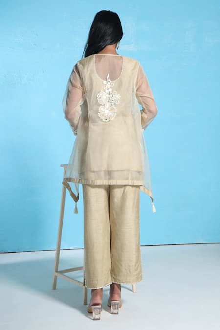 Sunita Nagi Floral Embroidered Tunic With Pant 