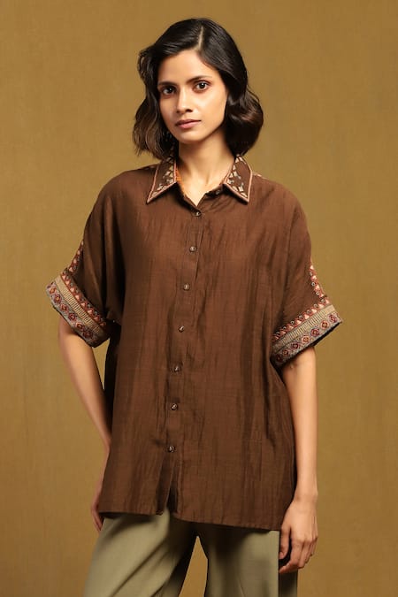 Ritu Kumar Embroidered Collar Shirt 