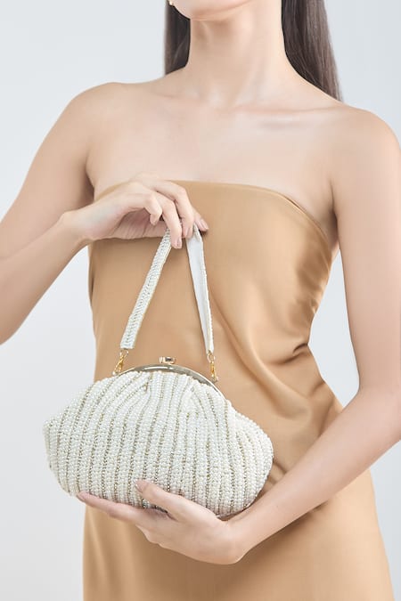 Samyukta Singhania Pearl Embellished Clutch Bag 