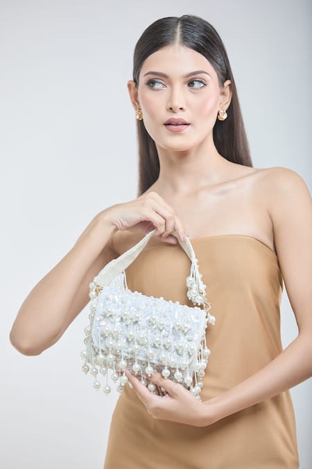 Samyukta Singhania Sequin & Pearl Tassel Embellished Bag 