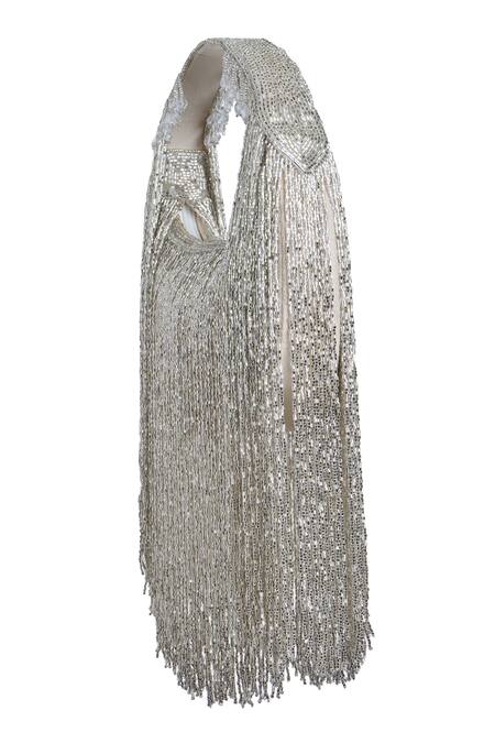 Buy Samyukta Singhania Silver Cut Work, Beads Cutdana And Tassel Embellished Clutch Bag Online at Aza Fashions Buy_Samyukta Singhania_Silver Cut Work, Beads Cutdana And Tassel Embellished Clutch Bag_Online_at_Aza_Fashions