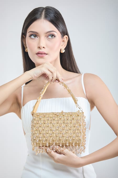 Samyukta Singhania Cutdana & Crystal Embellished Bag 