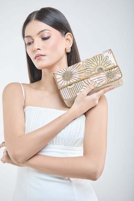 Samyukta Singhania Sequin Bloom Embroidered Sling Bag 