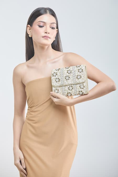 Samyukta Singhania Sequin & Pearl Flora Bloom Sling Bag 