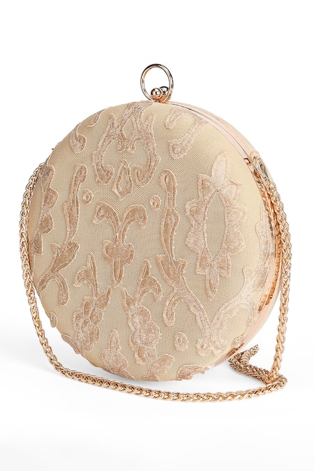 Richa Gupta Applique Embroidered Round Clutch 