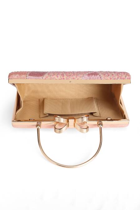 Buy_Richa Gupta_Pink Sequins, Embroidery Clutch 