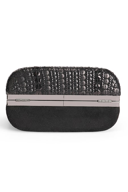 Shop_Richa Gupta_Black Sequins Embroidered Clutch _Online_at_Aza_Fashions