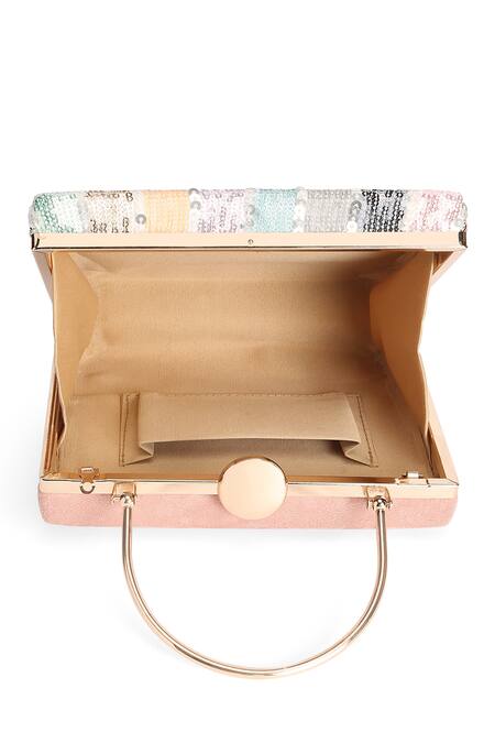 Buy_Richa Gupta_Multi Color Sequins Embroidered Box Clutch 