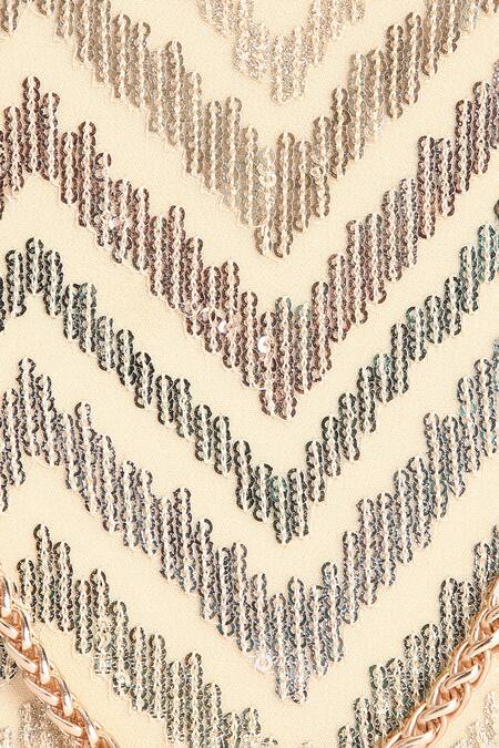 Buy_Richa Gupta_Gold Sequins Chevron Pattern Embroidered Clutch_Online_at_Aza_Fashions