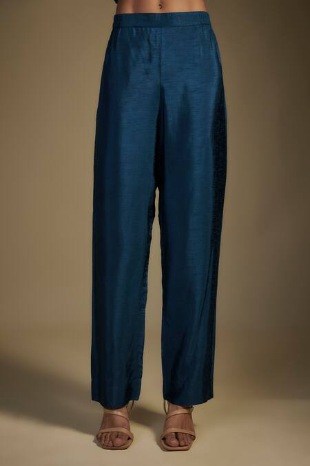 Shop Nadima Saqib Blue Tissue, Chanderi, Organza, Georgette Applique, Panel Layered Anarkali Set Online at Aza Fashions Shop_Nadima Saqib_Blue Tissue, Chanderi, Organza, Georgette Applique, Panel Layered Anarkali Set _Online_at_Aza_Fashions