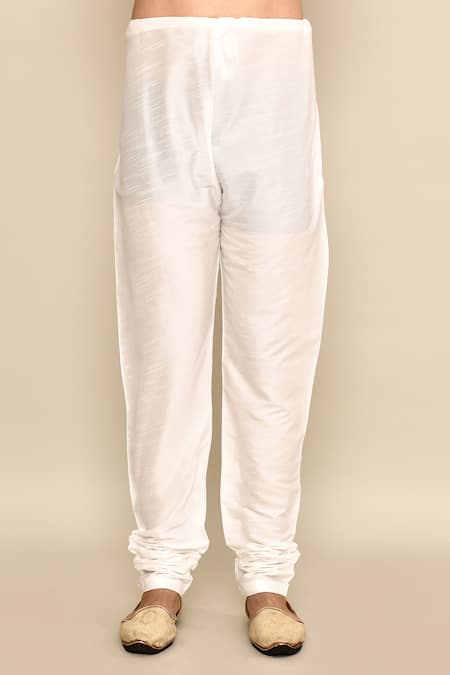 Arihant Rai Sinha_Maroon Jacquard, Chanderi Embroidery Bandhani Woven Kurta Set _Online_at_Aza_Fashions